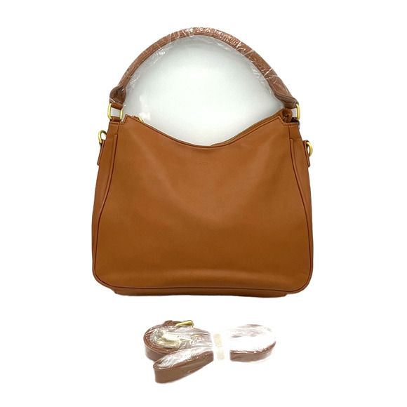 Fawn Design Faux Leather The Slouch Tote Bag with Dust Bag in Matte Brown - Picture 2 of 9